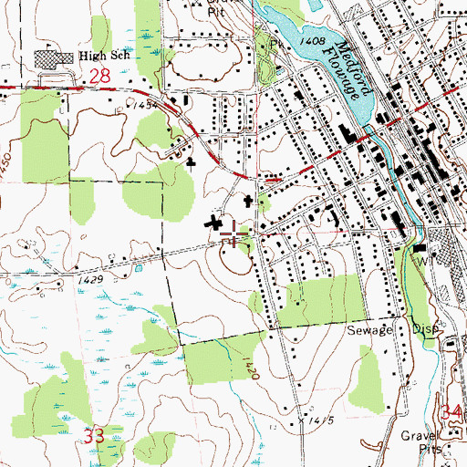 Topographic Map of Taylor County Ambulance Service Medford, WI