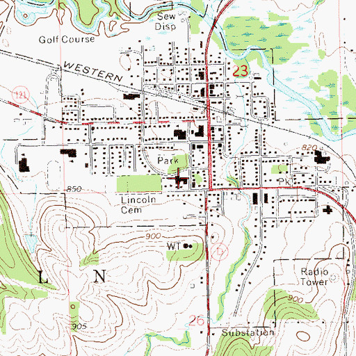 Topographic Map of Tri County Ambulance Service, WI