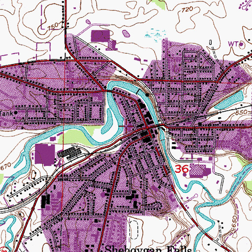 Topographic Map of Orange Cross Ambulance, WI