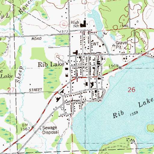 Topographic Map of Taylor County Ambulance Service - Rib Lake, WI