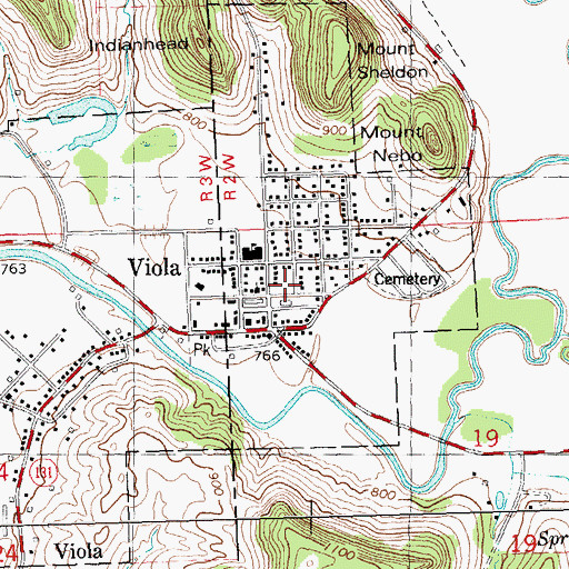 Topographic Map of Kickapoo Valley Rescue Squad, WI