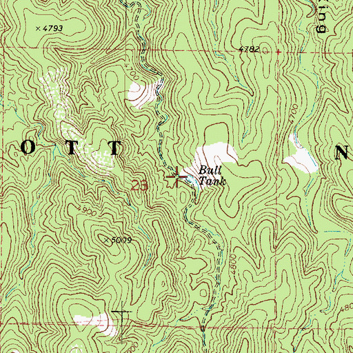 Topographic Map of Bull Tank, AZ
