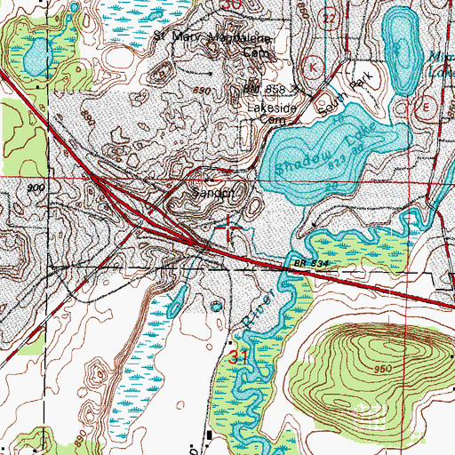 Topographic Map of Gold Cross Ambulance Services, WI