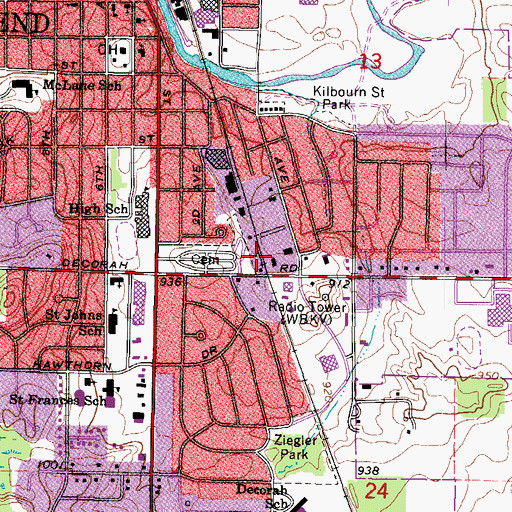 Topographic Map of Lifestar Emergency Medical Services, WI