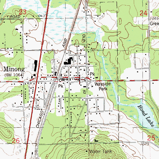 Topographic Map of Minong Area Ambulance Service, WI