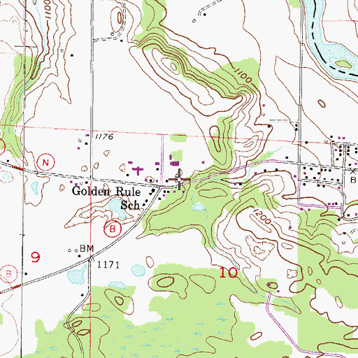 Topographic Map of Florence County Rescue Ambulance Service, WI