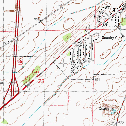 Topographic Map of Columbus Community Hospital, WI