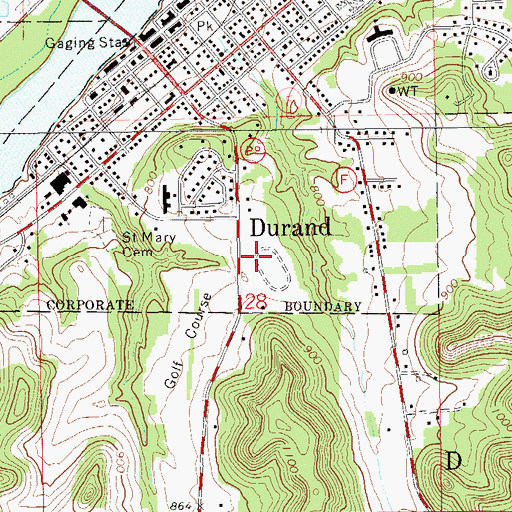 Topographic Map of Chippewa Valley Hospital, WI