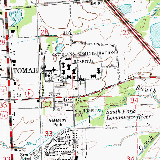 Topographic Map of Tomah Veterans Affairs Medical Center, WI