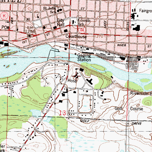 Topographic Map of Good Samaritan Health Center, WI