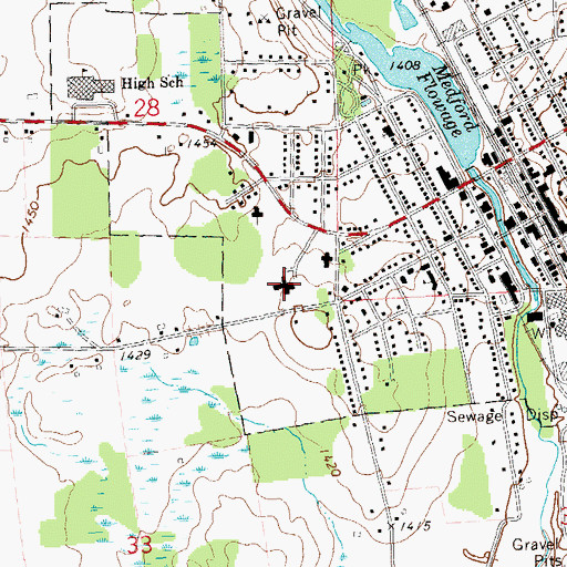Topographic Map of Memorial Health Center of Taylor County, WI