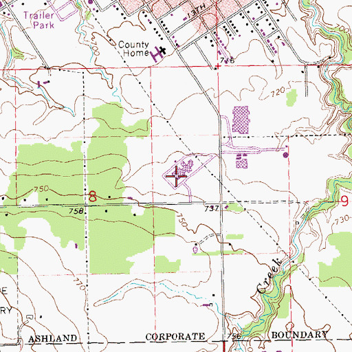 Topographic Map of Memorial Medical Center, WI