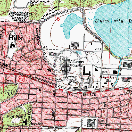 Topographic Map of University of Wisconsin Hospital and Clinics, WI