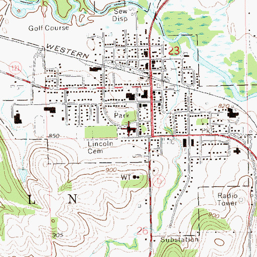 Topographic Map of Tri - County Memorial Hospital, WI
