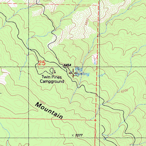 Topographic Map of Big Springs Guard Station (historical), CA