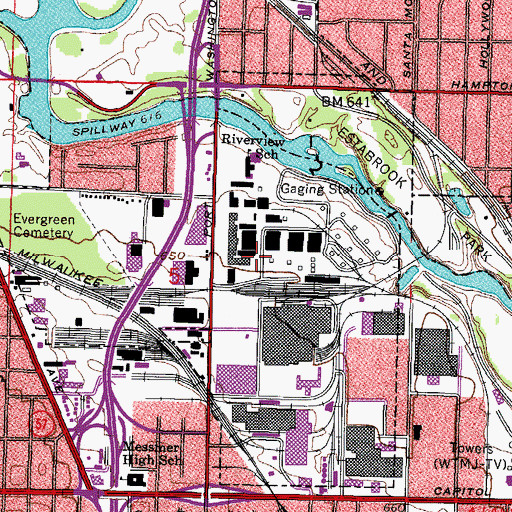 Topographic Map of Orthopaedic Hospital of Wisconsin, WI