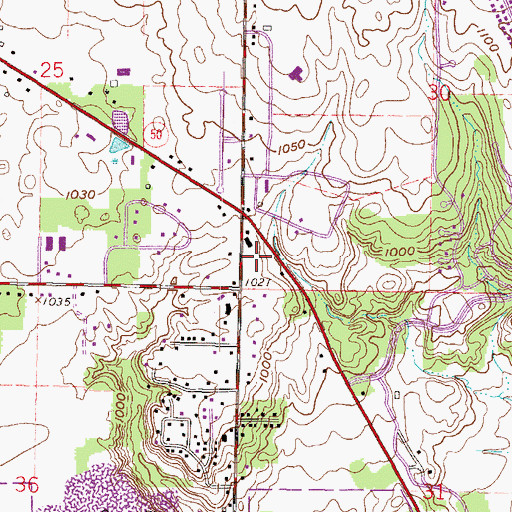 Topographic Map of Mercy Walworth Hospital and Medical Center, WI