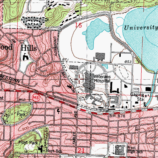 Topographic Map of American Family Childrens Hospital, WI
