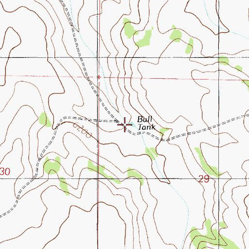 Topographic Map of Bull Tank, AZ