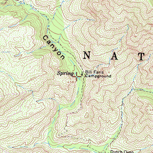 Topographic Map of Bill Farris Campground, CA