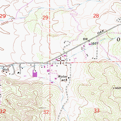 Topographic Map of Birch Creek, CA