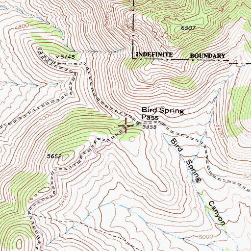 Topographic Map of Bird Spring Pass, CA