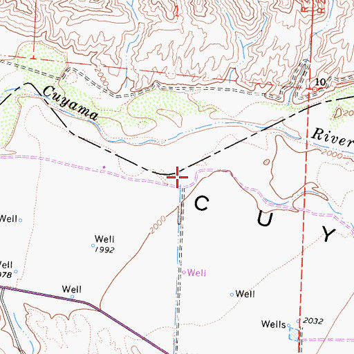 Topographic Map of Bitter Creek, CA