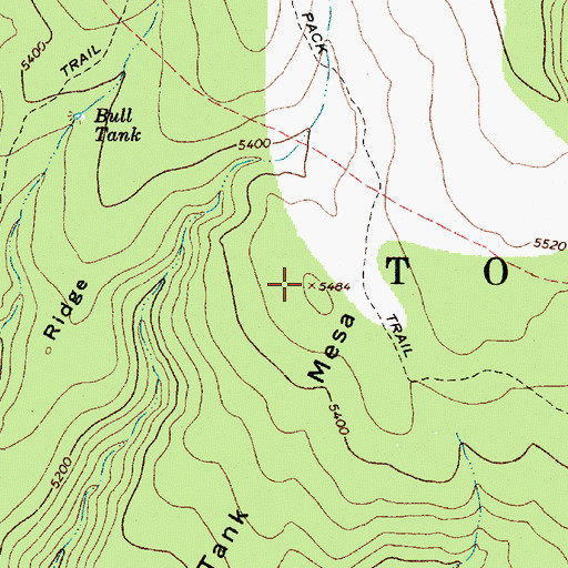 Topographic Map of Bull Tank Mesa, AZ