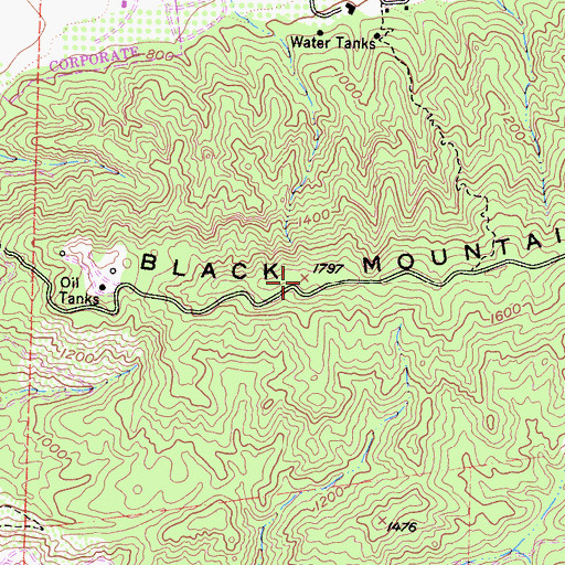 Topographic Map of Black Mountain, CA