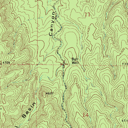 Topographic Map of Bull Well, AZ