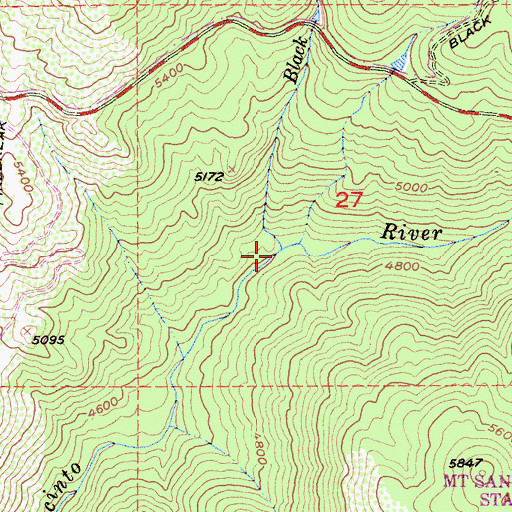 Topographic Map of Black Mountain Creek, CA