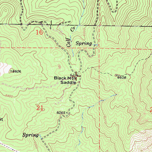 Topographic Map of Black Mountain Saddle, CA
