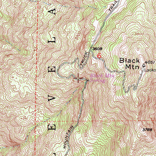 Topographic Map of Black Mountain Truck Trail, CA