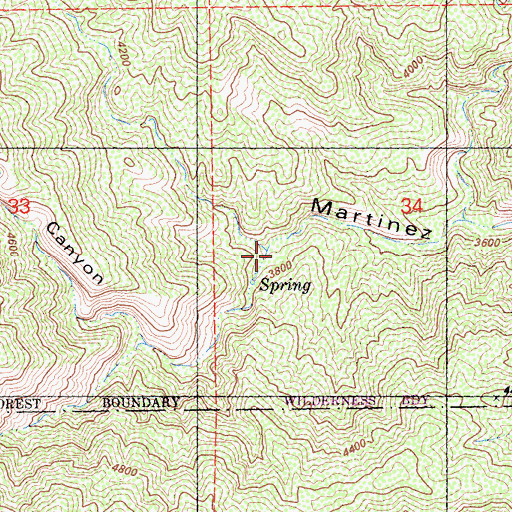 Topographic Map of Black Rabbit Canyon, CA