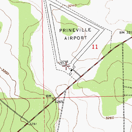 Topographic Map of Prineville Bureau of Land Management Heliport, OR