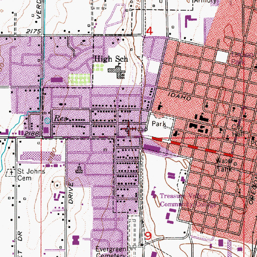 Topographic Map of Holy Rosary Medical Center Heliport, OR
