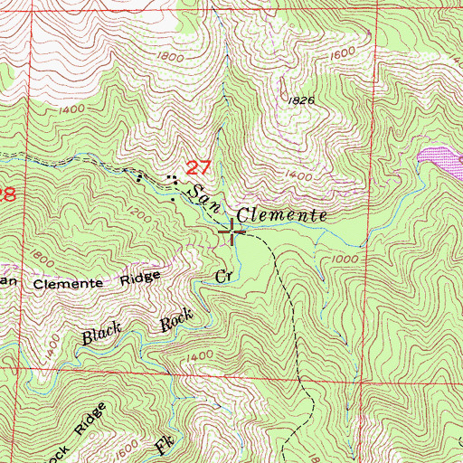 Topographic Map of Black Rock Creek, CA