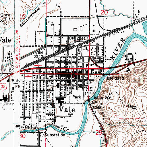 Topographic Map of Vale Emma Humphrey Library, OR