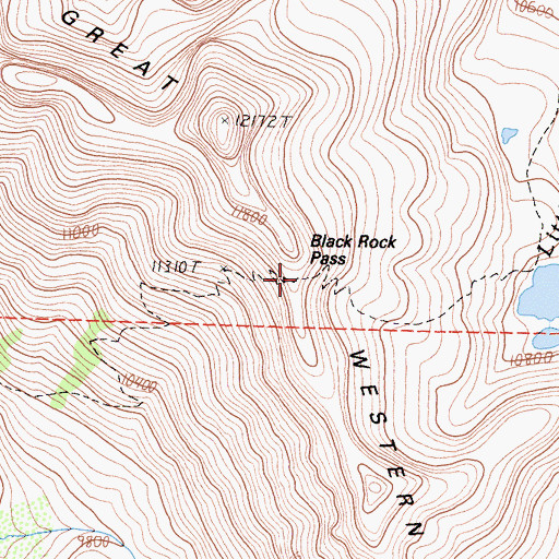 Topographic Map of Black Rock Pass, CA