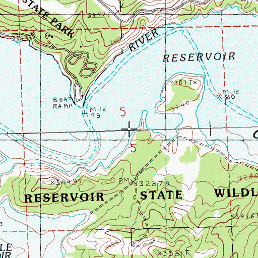 Topographic Map of Roberts Bay Boat Launch, OR