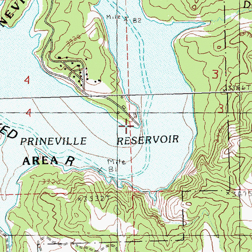 Topographic Map of Prineville Reservoir Resort Boat Ramp, OR