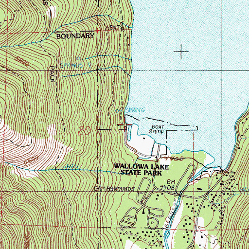 Topographic Map of Wallowa Lake State Park Boat Ramp, OR
