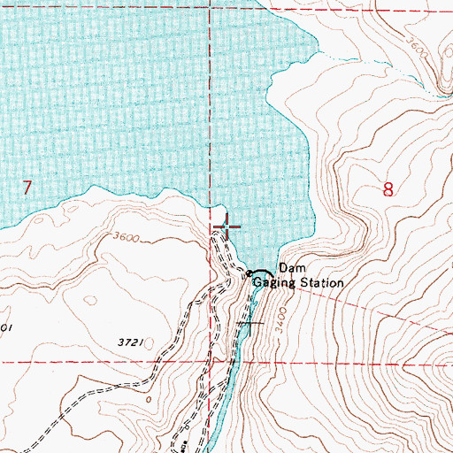Topographic Map of Warm Springs Reservoir Boat Landing South, OR