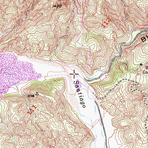 Topographic Map of Black Star Canyon, CA