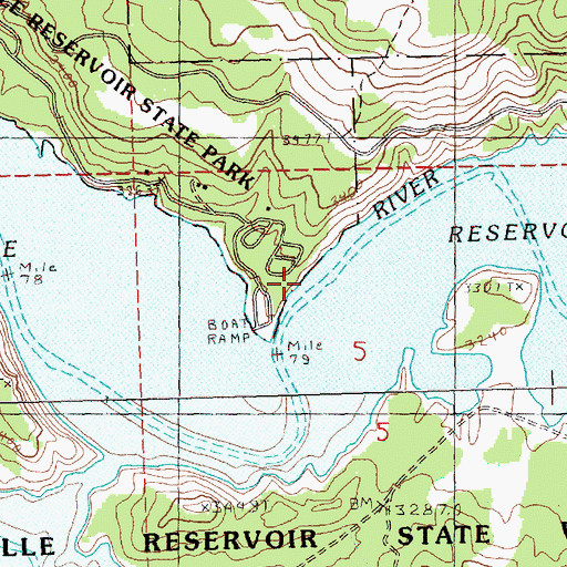 Topographic Map of Prineville Reservoir State Park Marina, OR