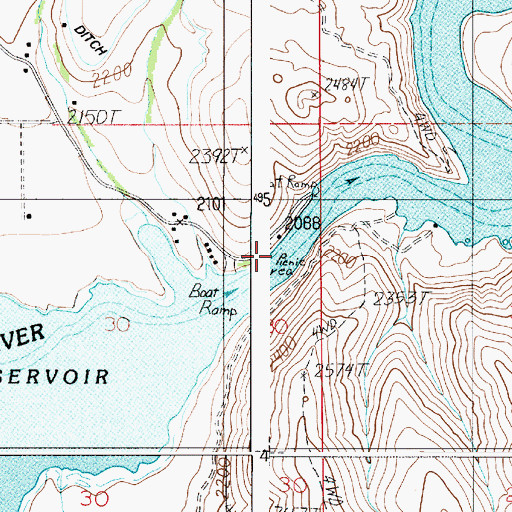 Topographic Map of Hewitt / Holcomb Parks Marina, OR