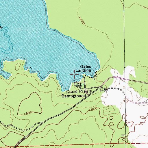 Topographic Map of Craine Prairie Resort Marina, OR