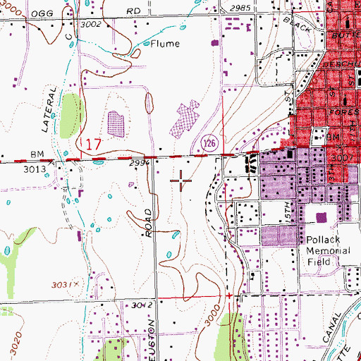 Topographic Map of American Legion Community Park Rotary Arts Pavilion, OR