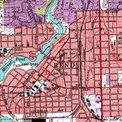 Topographic Map of Cascades Theatrical Company Greenwood Playhouse, OR