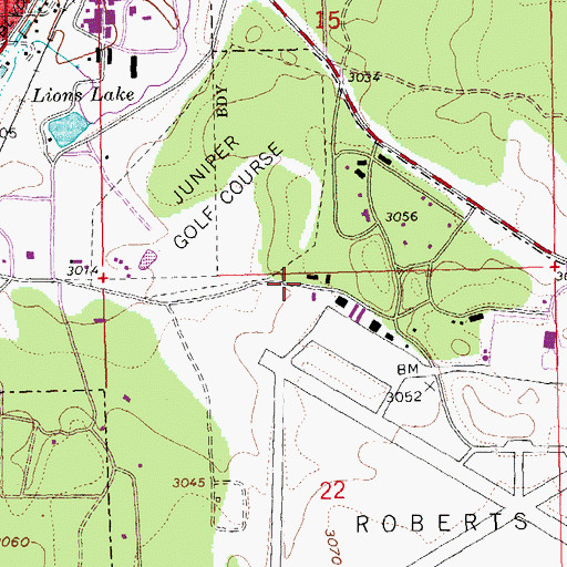 Topographic Map of Redmond Public Works Main Facility, OR